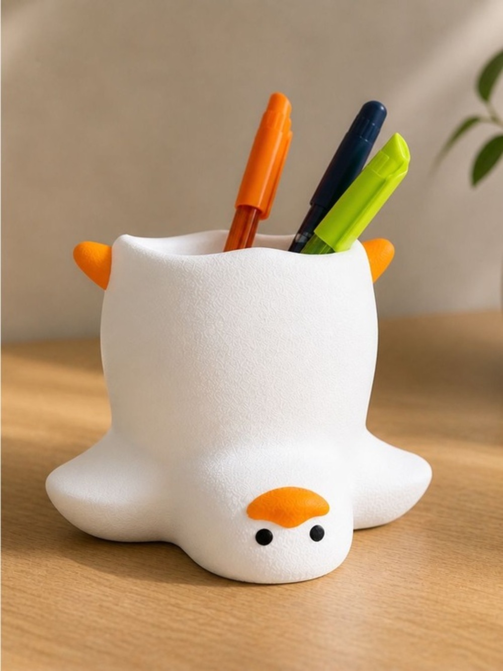 Cute Goose Pen Holder | 3D Printed Desk Organizer | Kawaii Pencil Cup